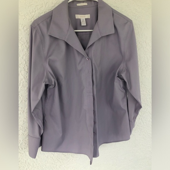 Chico's Tops - Chico's Light Purple Collared Blouse